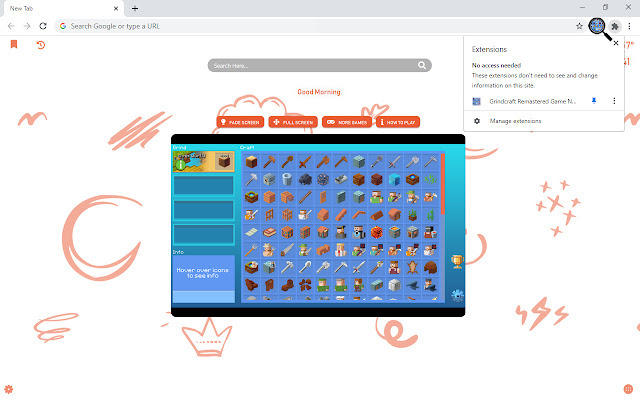 Grindcraft Remastered Game New Tab chrome谷歌浏览器插件_扩展第1张截图
