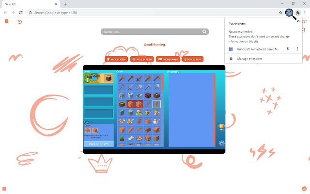 Grindcraft Remastered Game New Tab chrome谷歌浏览器插件_扩展第2张截图