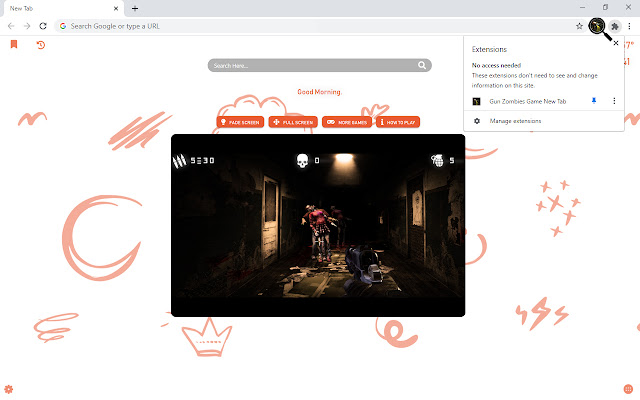 Gun Zombies Game New Tab chrome谷歌浏览器插件_扩展第1张截图