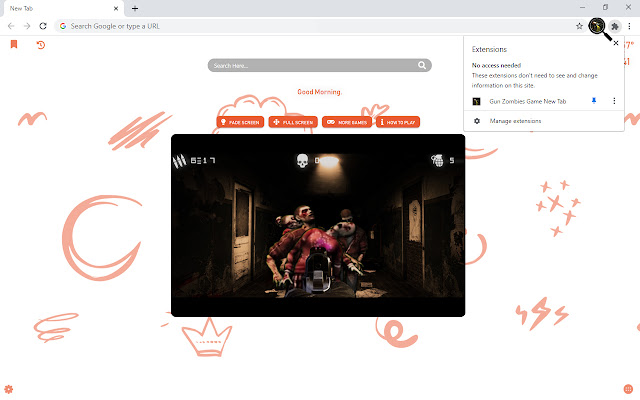 Gun Zombies Game New Tab chrome谷歌浏览器插件_扩展第2张截图