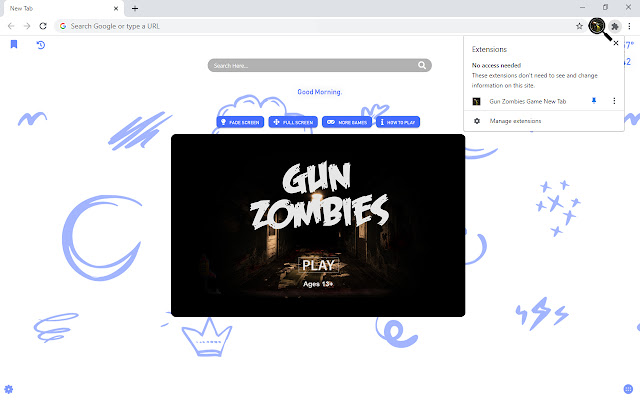 Gun Zombies Game New Tab chrome谷歌浏览器插件_扩展第3张截图