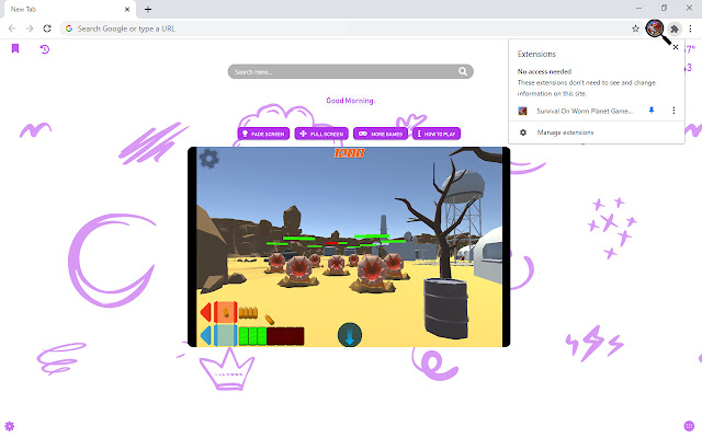 Survival On Worm Planet Game New Tab chrome谷歌浏览器插件_扩展第1张截图