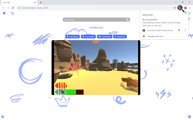 Survival On Worm Planet Game New Tab chrome谷歌浏览器插件_扩展第3张截图