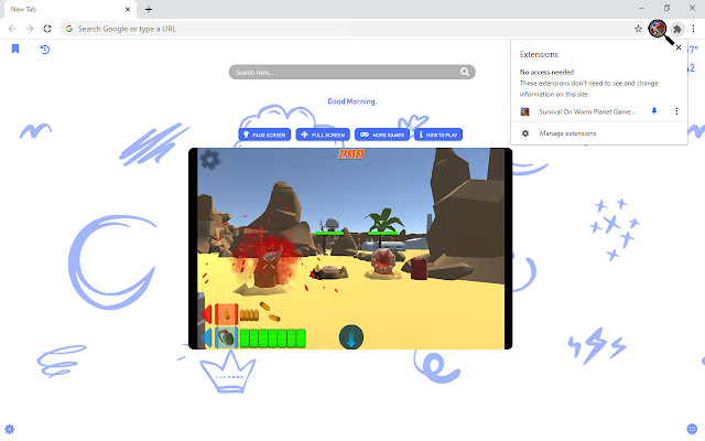Survival On Worm Planet Game New Tab chrome谷歌浏览器插件_扩展第4张截图
