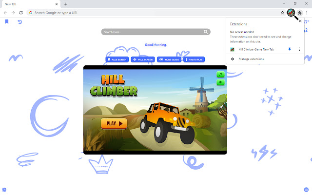 Hill Climber Game New Tab chrome谷歌浏览器插件_扩展第1张截图