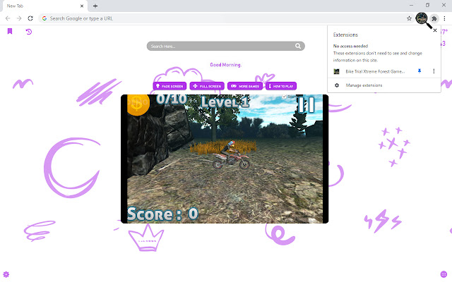 Bike Trial Xtreme Forest Game New Tab chrome谷歌浏览器插件_扩展第1张截图