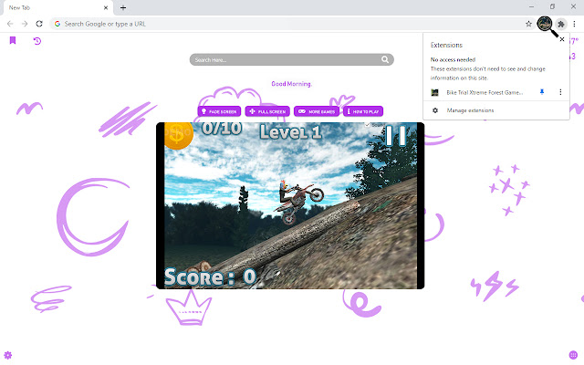 Bike Trial Xtreme Forest Game New Tab chrome谷歌浏览器插件_扩展第2张截图