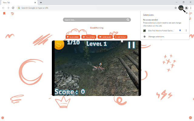 Bike Trial Xtreme Forest Game New Tab chrome谷歌浏览器插件_扩展第4张截图