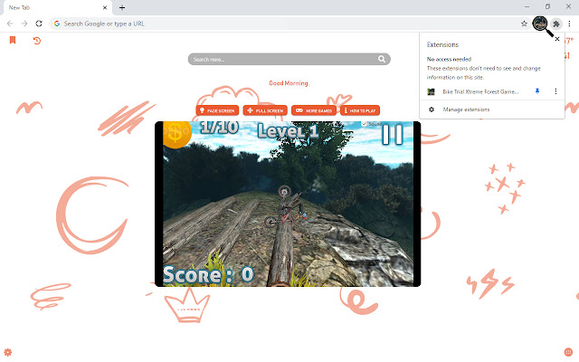 Bike Trial Xtreme Forest Game New Tab chrome谷歌浏览器插件_扩展第5张截图