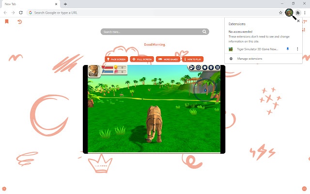 Tiger Simulator 3D Game New Tab chrome谷歌浏览器插件_扩展第1张截图