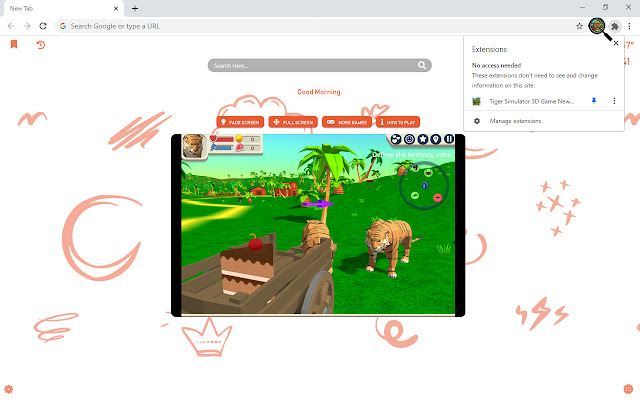 Tiger Simulator 3D Game New Tab chrome谷歌浏览器插件_扩展第2张截图