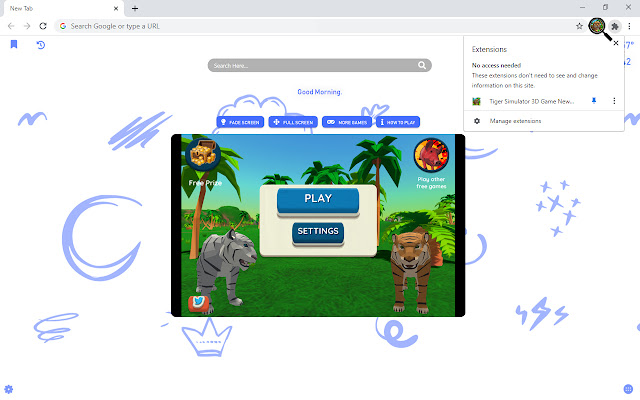 Tiger Simulator 3D Game New Tab chrome谷歌浏览器插件_扩展第3张截图