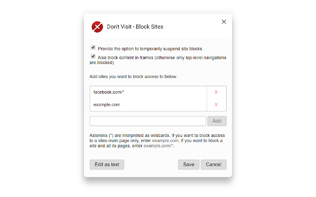 Don't Visit - Block Sites chrome谷歌浏览器插件_扩展第1张截图