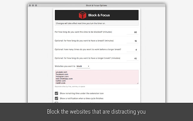 Block & Focus chrome谷歌浏览器插件_扩展第1张截图