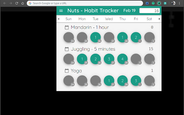 Nuts Habit Tracker chrome谷歌浏览器插件_扩展第2张截图