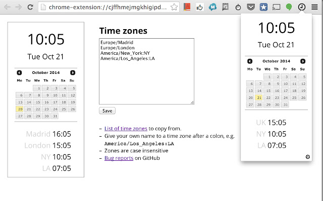 TZ Clock chrome谷歌浏览器插件_扩展第3张截图