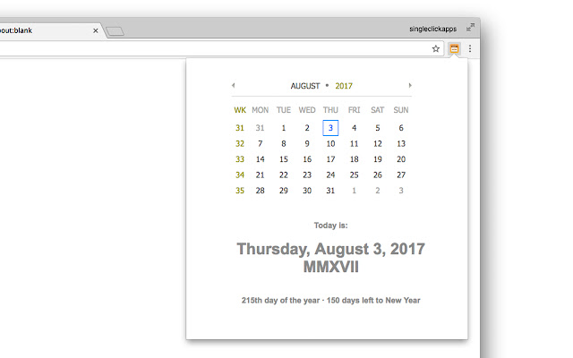 Today's  Date chrome谷歌浏览器插件_扩展第1张截图