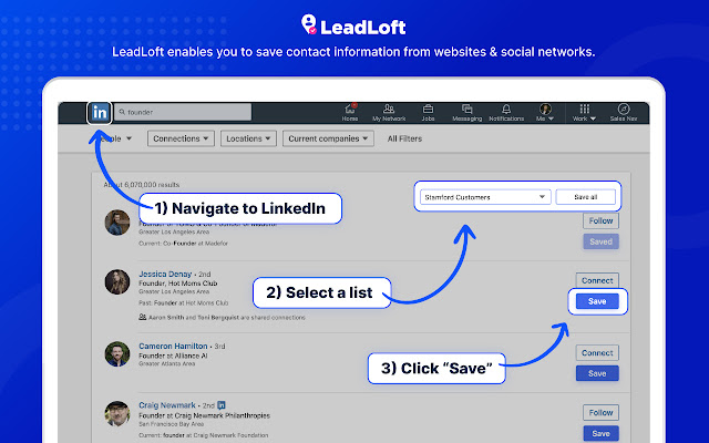 LinkedIn Email Finder - LeadLoft Prospector chrome谷歌浏览器插件_扩展第2张截图