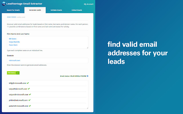 LeadVantage - Find, validate & collect emails chrome谷歌浏览器插件_扩展第2张截图
