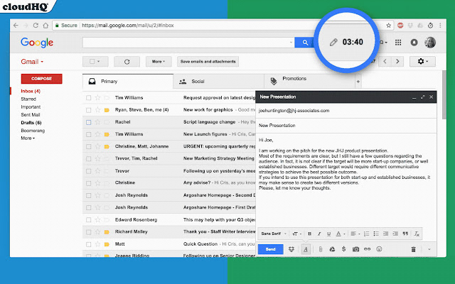 Gmail Time Tracker by cloudHQ chrome谷歌浏览器插件_扩展第2张截图