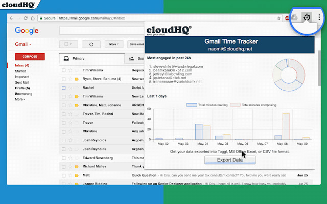 Gmail Time Tracker by cloudHQ chrome谷歌浏览器插件_扩展第3张截图
