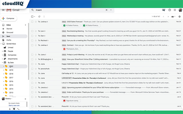 Sort Gmail Inbox by cloudHQ chrome谷歌浏览器插件_扩展第4张截图