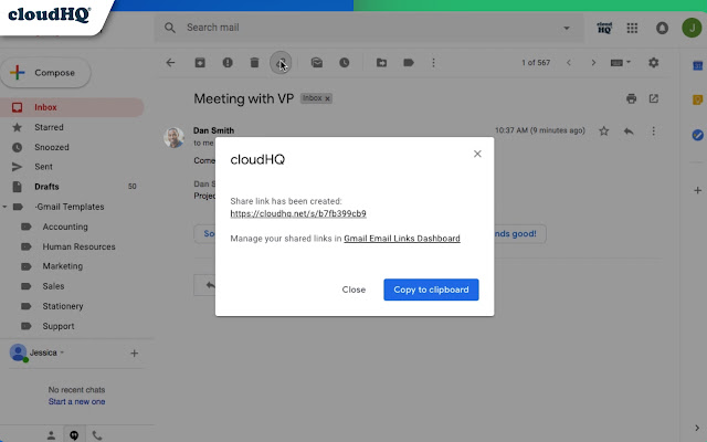 Share emails via secure URL link by cloudHQ chrome谷歌浏览器插件_扩展第4张截图