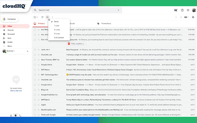 Gmail Message Preview by cloudHQ chrome谷歌浏览器插件_扩展第2张截图