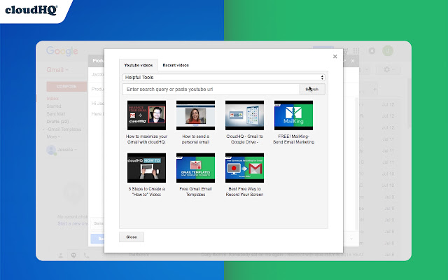 Embed YouTube™ Videos in Gmail by cloudHQ chrome谷歌浏览器插件_扩展第3张截图