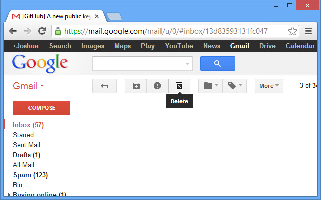 Different Gmail Delete Button chrome谷歌浏览器插件_扩展第1张截图