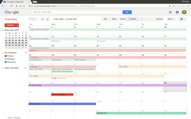 Unlimited weeks in Google Calendar™ chrome谷歌浏览器插件_扩展第1张截图