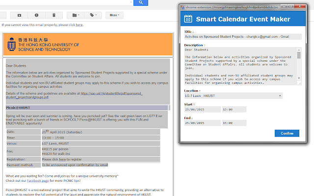 Smart Calendar Event Maker chrome谷歌浏览器插件_扩展第1张截图