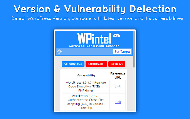 WPintel - WordPress Vulnerability Scanner chrome谷歌浏览器插件_扩展第1张截图