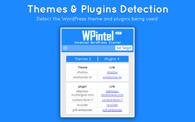 WPintel - WordPress Vulnerability Scanner chrome谷歌浏览器插件_扩展第2张截图