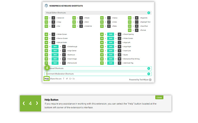 WordPress Keyboard Shortcuts chrome谷歌浏览器插件_扩展第4张截图