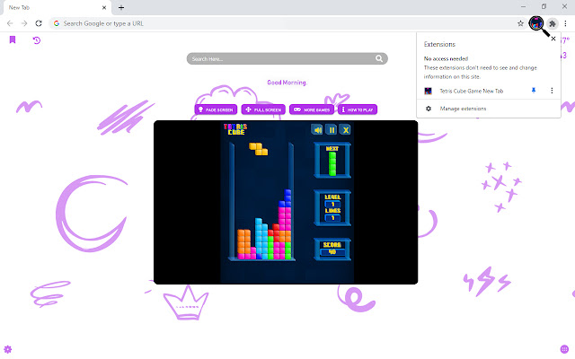 Tetris Cube Game New Tab chrome谷歌浏览器插件_扩展第2张截图