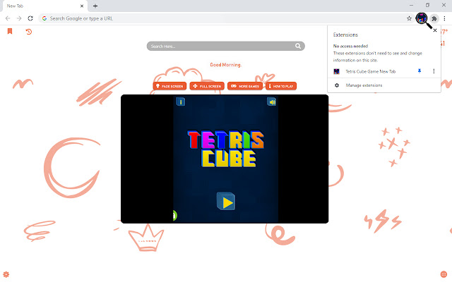 Tetris Cube Game New Tab chrome谷歌浏览器插件_扩展第3张截图