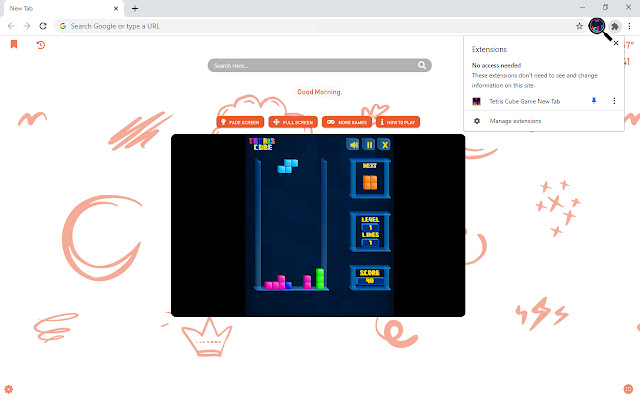 Tetris Cube Game New Tab chrome谷歌浏览器插件_扩展第4张截图