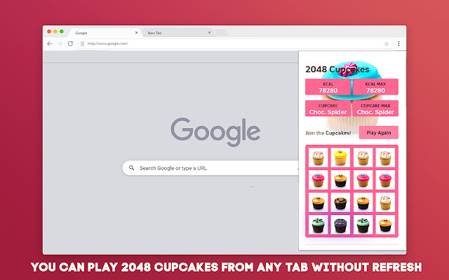 2048 Cupcakes Offline Game chrome谷歌浏览器插件_扩展第1张截图