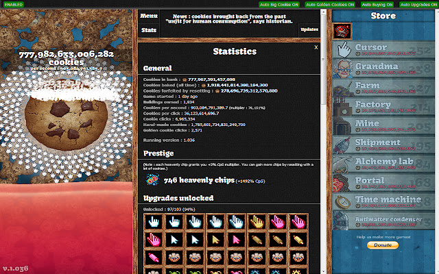 Cookie clicker, clicker chrome谷歌浏览器插件_扩展第1张截图