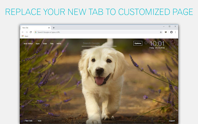 Puppy & Dog Custom Cute Puppies & Dogs NewTab chrome谷歌浏览器插件_扩展第1张截图