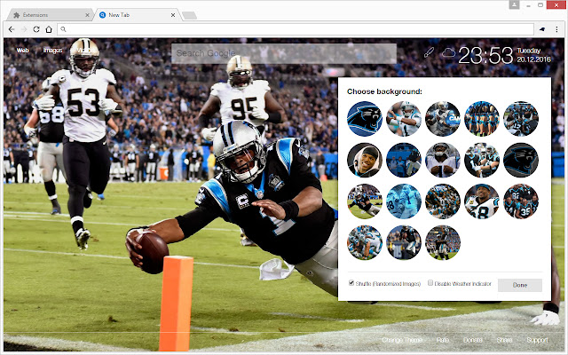 NFL Carolina Panthers Wallpaper Custom NewTab chrome谷歌浏览器插件_扩展第2张截图