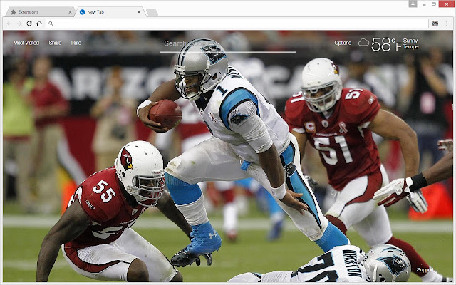 NFL Cam Newton Backgrounds HD Custom New Tab chrome谷歌浏览器插件_扩展第2张截图