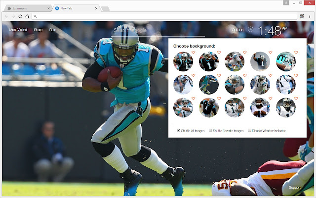 NFL Cam Newton Backgrounds HD Custom New Tab chrome谷歌浏览器插件_扩展第4张截图