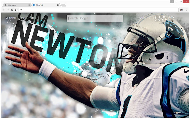 NFL Cam Newton Backgrounds HD Custom New Tab chrome谷歌浏览器插件_扩展第5张截图