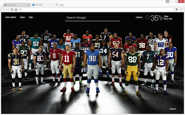 NFL Football & Super Bowl Champions New Tab chrome谷歌浏览器插件_扩展第4张截图