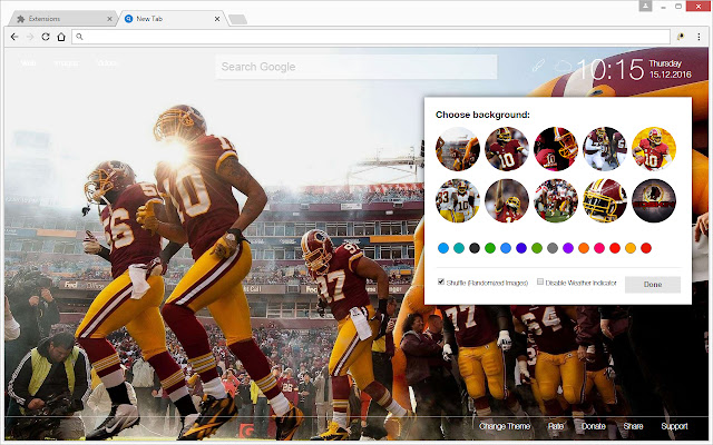 NFL Washington Redskins Wallpapers HD New Tab chrome谷歌浏览器插件_扩展第1张截图