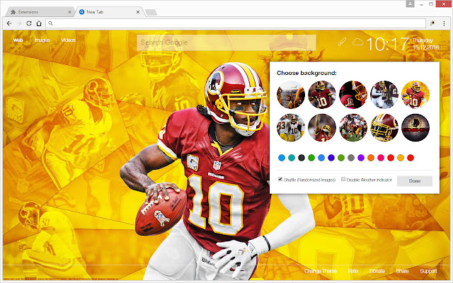 NFL Washington Redskins Wallpapers HD New Tab chrome谷歌浏览器插件_扩展第4张截图