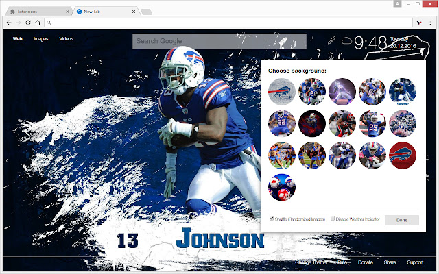 NFL Buffalo Bills Wallpapers HD Custom NewTab chrome谷歌浏览器插件_扩展第2张截图