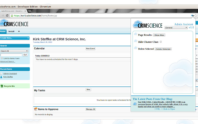 CRM Science - Admin Assistant chrome谷歌浏览器插件_扩展第1张截图